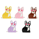 Women Girl Puppy Dog PU Leather Handbag Shoulder Messenger Crossbody Bag