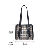Plaids Women Shoulder Bag Female PU Leather Purse Bag Ladies Tote Bag Handbag