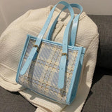 Plaids Women Shoulder Bag Female PU Leather Purse Bag Ladies Tote Bag Handbag