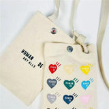 Canvas HUMAN Heart Backpacks Men Women Multi-print Graphic Human Snap Opening