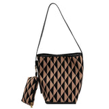 Large Capacity Houndstooth Canvas Tote Bag Handbag