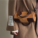 2021 Women Velvet Cylinder Bag Shoulder Mini Portable Bag