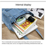 Denim Shoulder Bag Student Backpack Casual Large Capacity