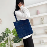 Denim Shoulder Bag Student Backpack Casual Large Capacity