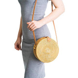 Woven Beach Circle Bohemia Handbag Straw Bag