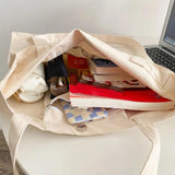 D0LF Canvas Tote Bag Handbags For Women Boho Casual Shoulder Bag