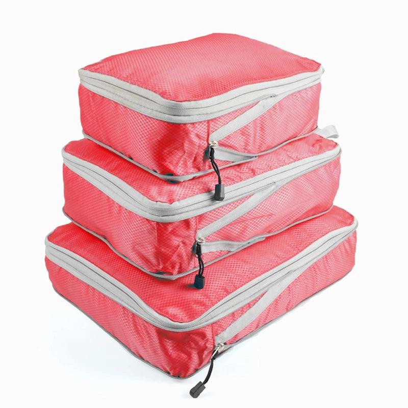 3pc Compression Packing Cube Travel Bag Organizer