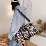 Large Capacity Leopard Print Sports Yoga Bag for Women