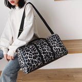 Large Capacity Leopard Print Sports Yoga Bag for Women