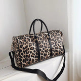 Large Capacity Leopard Print Sports Yoga Bag for Women