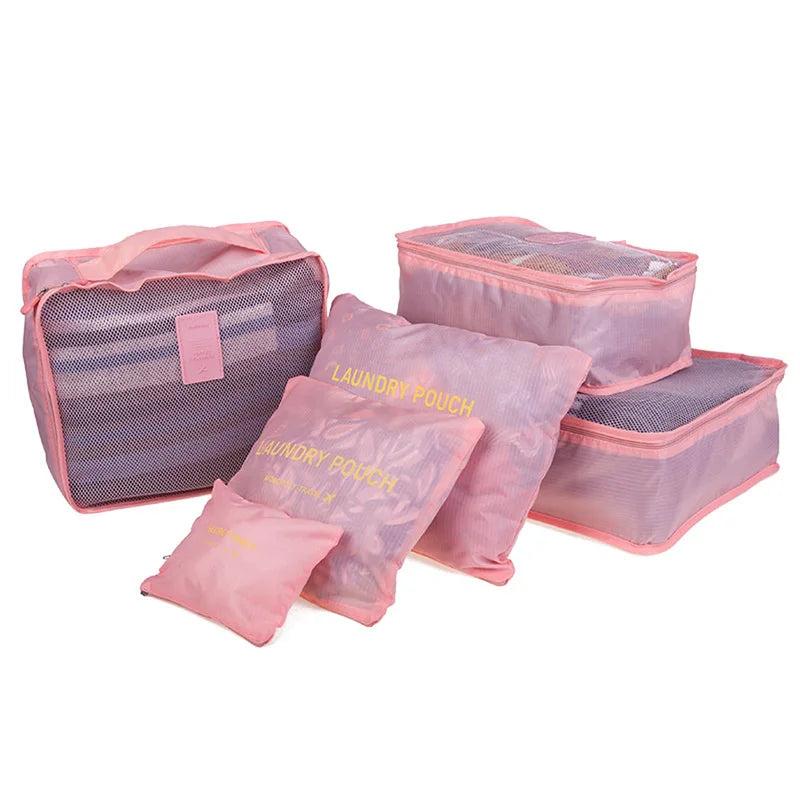 6pcs Travel Organizer Duffel Weekend Bag Families Men Women Luggage Bag