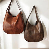 Vintage Leather Large Tote Handbag for Women