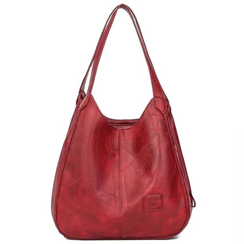 Vintage Leather Large Tote Handbag for Women