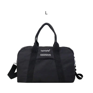 Waterproof Gym Bag with Shoe Compartment - Black