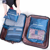6pcs Traveling Organizer Duffel Weekend Bag Separated Men Women Luggage