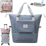 Women Foldable Gym Bag Large Capacity Shoulder Handbag Yoga Sport Tote Sac