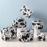 Large Capacity Waterproof Travel Cosmetics Bag Cow Pattern Tote for Women