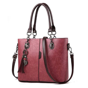Leather Tassel Crossbody Shoulder Bag for Women
