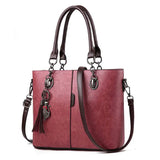 Leather Tassel Crossbody Shoulder Bag for Women