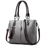 Leather Tassel Crossbody Shoulder Bag for Women
