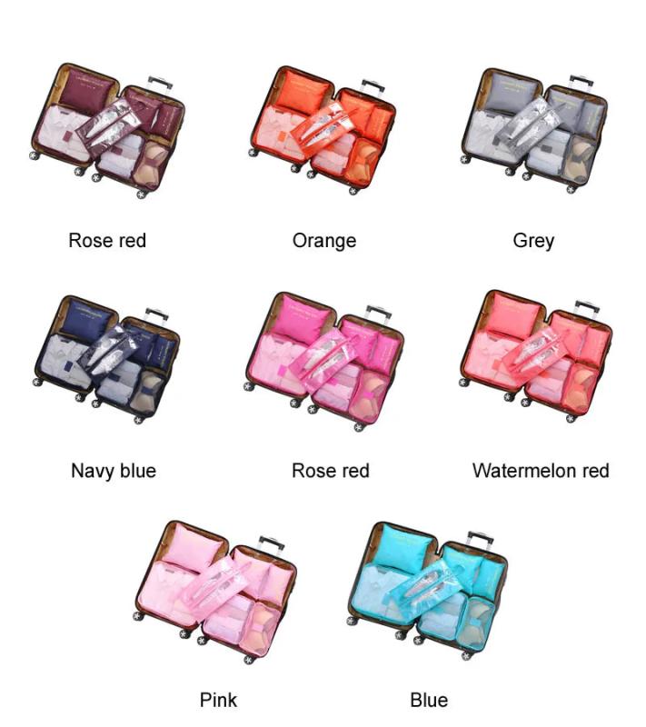 Travel Packing Cube Organiser Bags 7 Piece Set