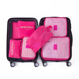 7pcs Travel Storage Bag Set for Clothes Bra Makeup Tidy Pouch Luggage Organizer