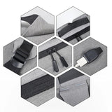 Men's Business Backpack USB Charging Rucksack Waterproof Oxford Cloth 15.6 Inch