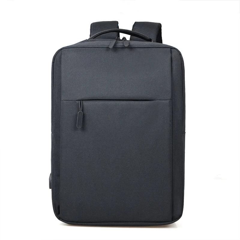 Men's Business Backpack USB Charging Rucksack Waterproof Oxford Cloth 15.6 Inch