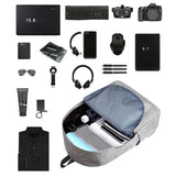 Leisure School Backpack USB Charging Gray Convenient Men's Backpack