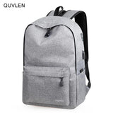 Leisure School Backpack USB Charging Gray Convenient Men's Backpack