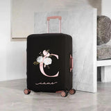 Rose Pink Letter Name Luggage Cover 18-32 Inch