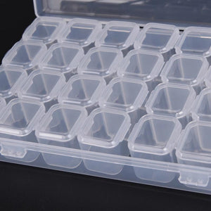 28 Slots 4 Week Pill Case Clear Plastic Adjustable Jewelry Storage Box