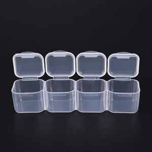 28 Slots 4 Week Pill Case Clear Plastic Adjustable Jewelry Storage Box