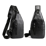 Men's Double Pull PU Leather Shoulder Bag