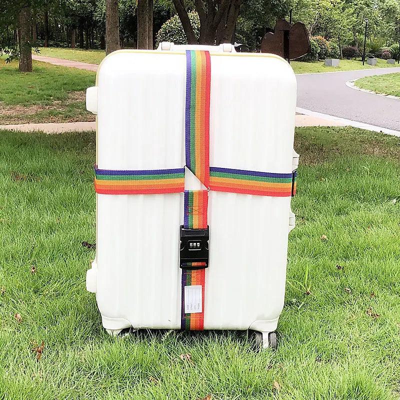 4M Rainbow Packing Luggage Bag with Password Lock & Strap