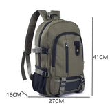 Men's Canvas Backpack Large Schoolbag Solid Rucksack Casual Travel Bag