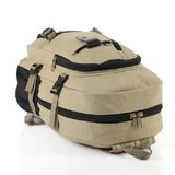 Men's Canvas Backpack Large Schoolbag Solid Rucksack Casual Travel Bag