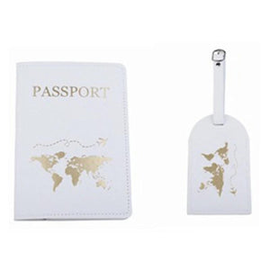 Personalized PU Leather Luggage Bag Tag & Passport Cover Set