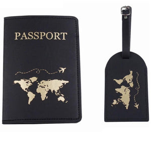 Personalized PU Leather Luggage Bag Tag & Passport Cover Set