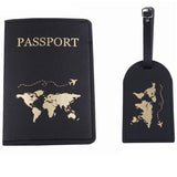 Personalized PU Leather Luggage Bag Tag & Passport Cover Set