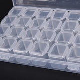 Clear Plastic 28 Slots Jewelry Storage Box Case Organizer