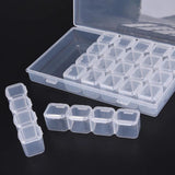 Clear Plastic 28 Slots Jewelry Storage Box Case Organizer