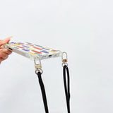 IPhone 14pro Max 13 Contrast Crossbody Rope Hole Case