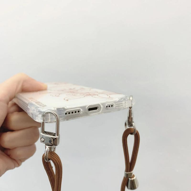 Crossbody Necklace Strap Lanyard for iPhone 14 Pro Max, Removable Rope Back Case