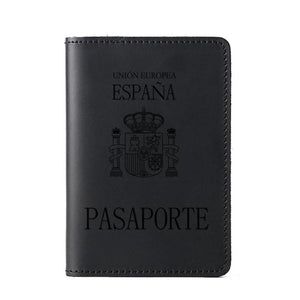 Spain Passport Cover Personalised Engrave Spanish Leather Passport Holder