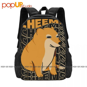 Baby Corgi Cheems Orange Backpack Large Capacity Vintage Portable Gym Tote Bag