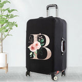 Watercolor Flowers Peach Rose Letters Luggage Cover