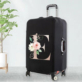 Watercolor Flowers Peach Rose Letters Luggage Cover