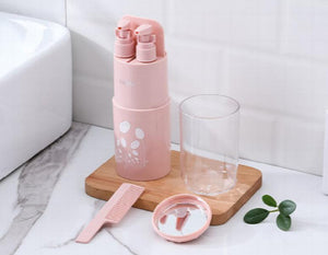 Portable Travel Wash Cup Set Toothbrush Holder Bathroom Toiletries Storage Box