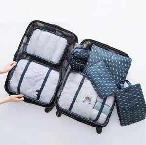 7pcs Luggage Organizer Bag Waterproof Travel Packing Cubes for Clothing Storage